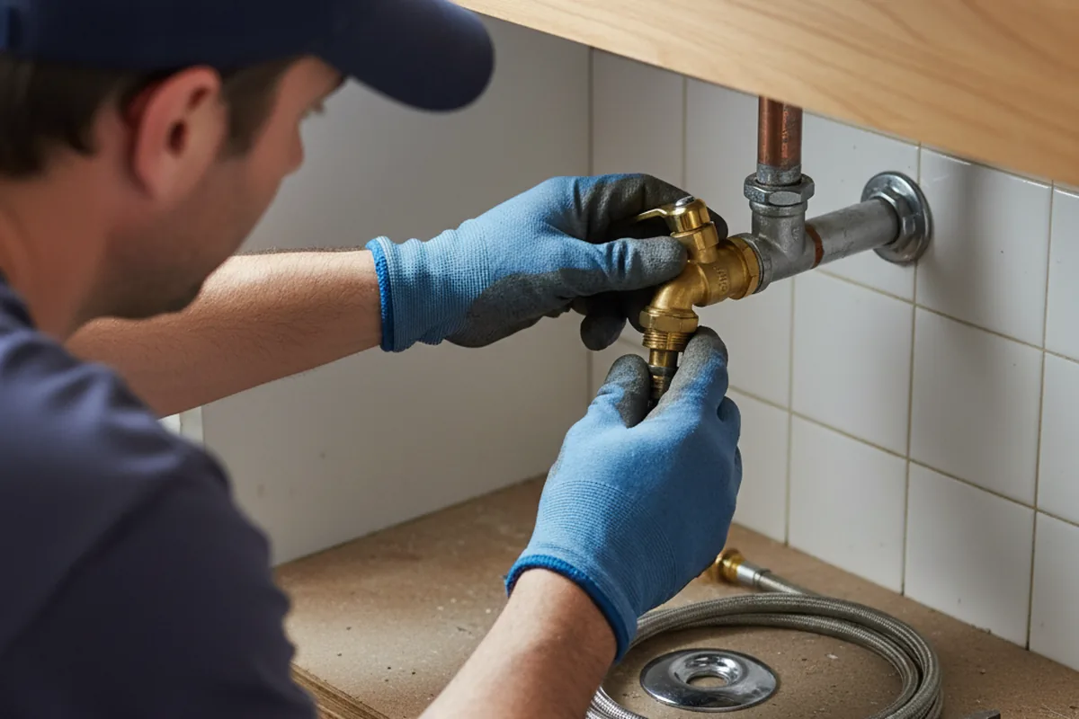 Shutoff valve and fitting work during Emergency Plumbing in Bowersville